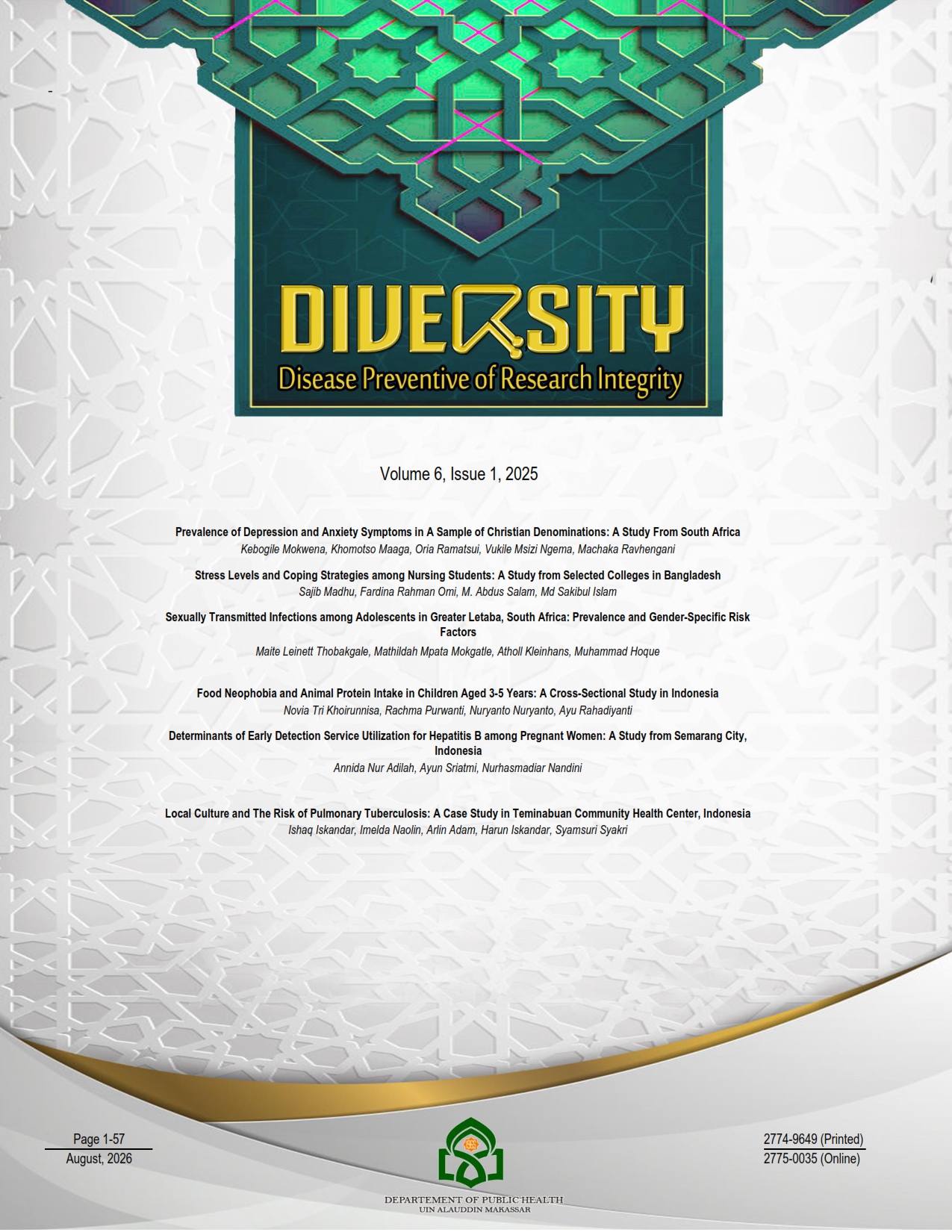 					View Volume 6, Issue 1, August 2025
				