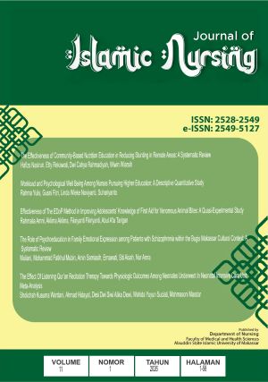 					View Vol. 11 No. 1 (2026): Journal of Islamic Nursing
				