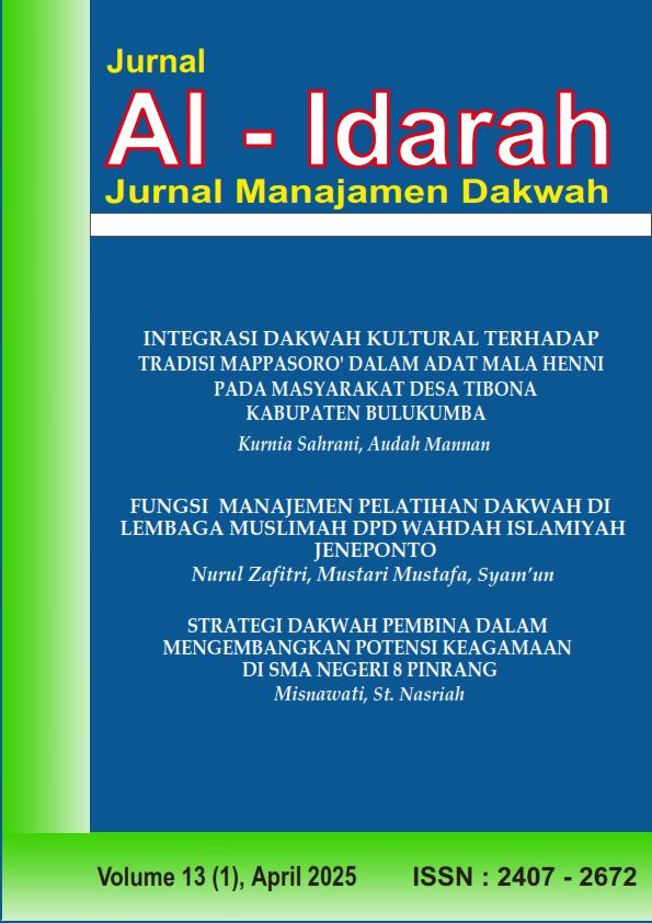 View Vol. 13 No. 1 (2025): Al-Idarah: Journal of Da'wah Management