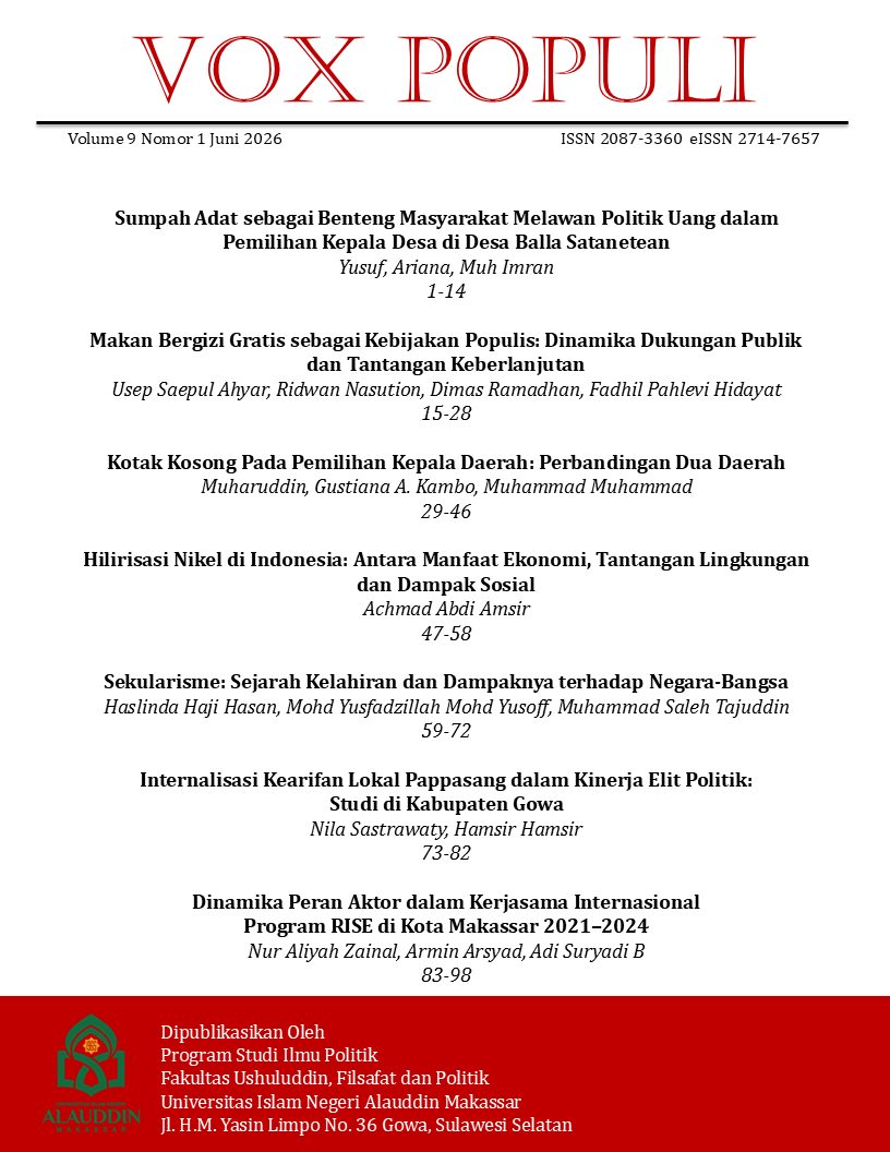 					View Vol. 9 No. 1 (2026): VOX POPULI
				